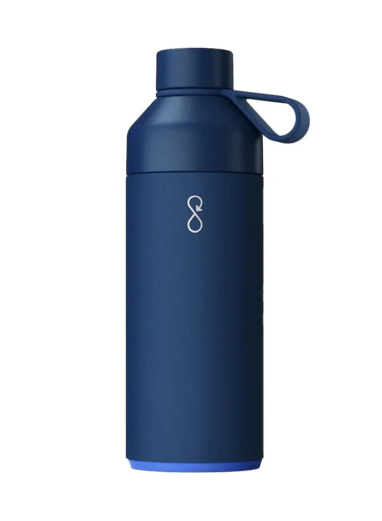 Ocean Bottle Eco-Friendly Stainless Steel Reusable Water Bottle Leakproof BPA Free Dishwasher Safe Double Wall Vacuum Insulated Thermos Flask - Ocean Blue - 34 oz