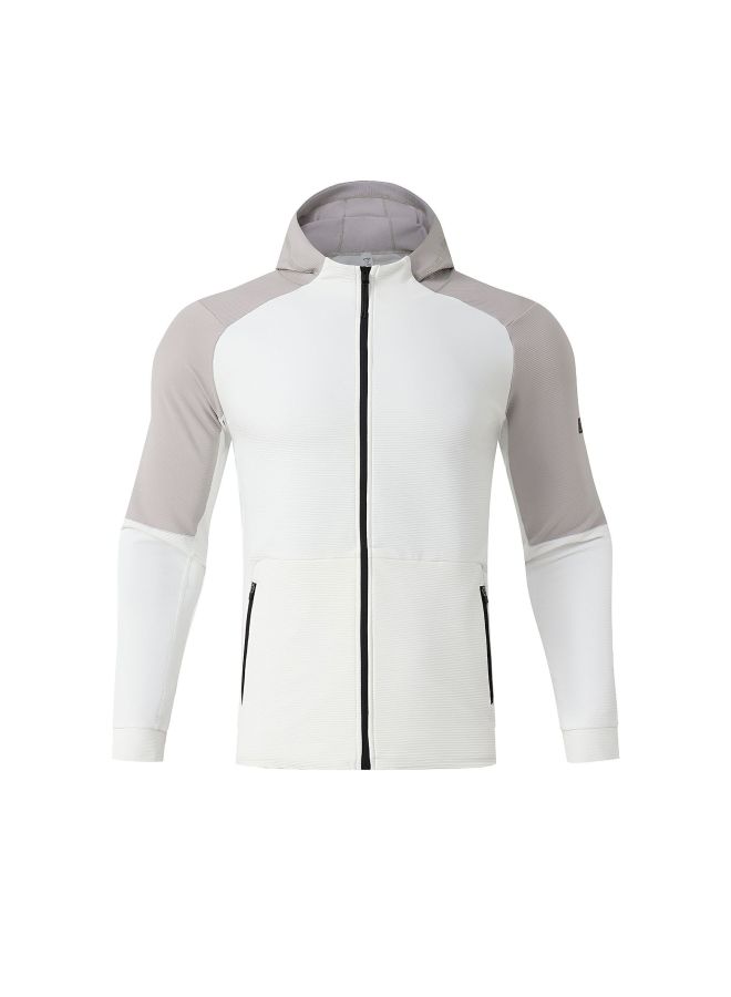 Autumn And Winter Fleece Sportswear Windproof Jacket For Men Running Fitness Jacket Hooded Outdoor Sports Coat Customization