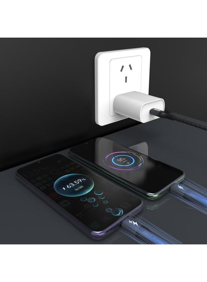 Dudao L3F 2in1 Cable 100W 1.2m 2 x USB-C – black - Image 5