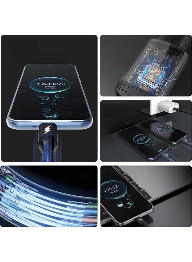 Dudao L3F 2in1 Cable 100W 1.2m 2 x USB-C – black - Image 2