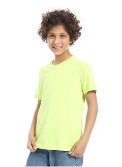 Andora Crew Neck Basic Boy's T-Shirt_Lemon  - Image 2