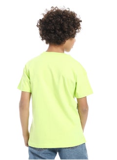 Andora Crew Neck Basic Boy's T-Shirt_Lemon  - Image 3