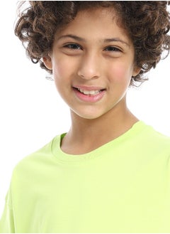 Andora Crew Neck Basic Boy's T-Shirt_Lemon  - Image 4