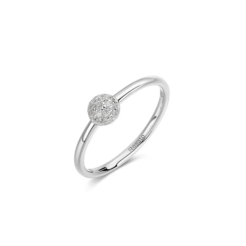 روساتو Bianca Silver Ring with White Cubic Zirconia for Women's