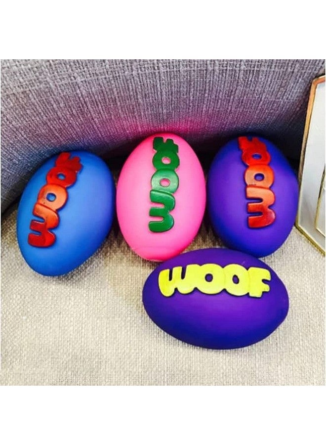 بت مجموعة من 4 ألعاب تفاعلية من المطاط اللاتكس الناعم تصدر أصوات صرير للجرو الصغير - هوت دوج، ودجاجة صغيرة، ولحمة الرجبي، ونجمة البحر - Image 2