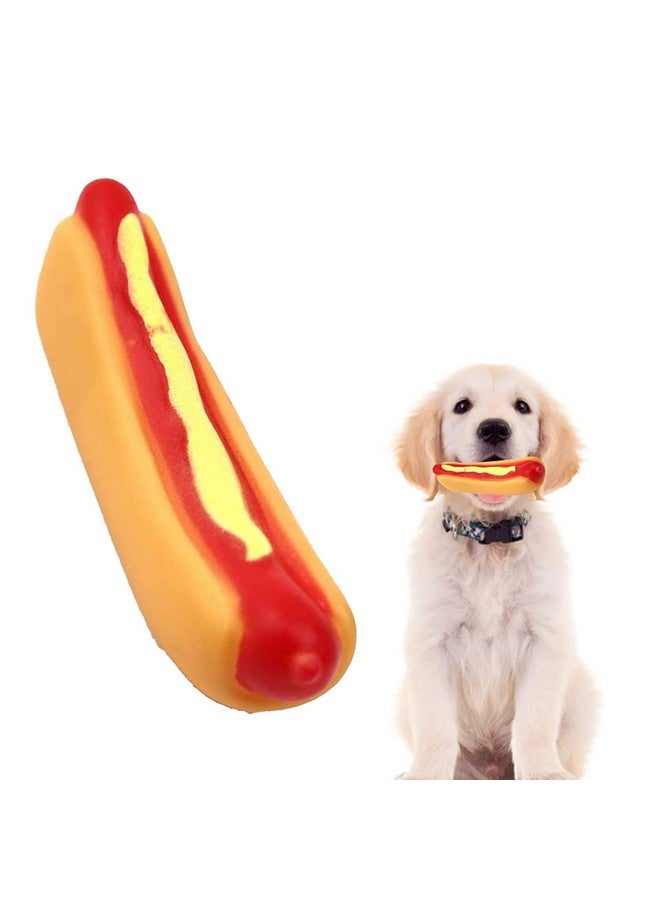 بت مجموعة من 4 ألعاب تفاعلية من المطاط اللاتكس الناعم تصدر أصوات صرير للجرو الصغير - هوت دوج، ودجاجة صغيرة، ولحمة الرجبي، ونجمة البحر - Image 5