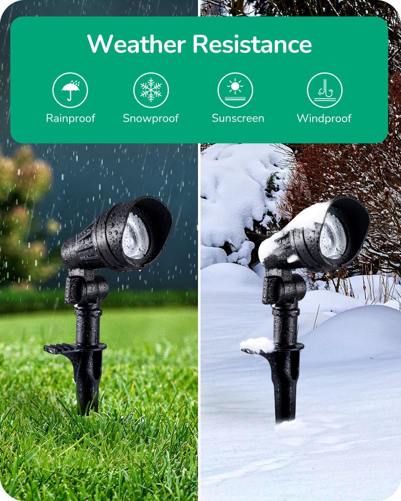 EDISHINE Low Voltage LED Landscape Lights with 35Â° Beam Angle, 3.2W 240LM 3000K Outdoor Landscape Lighting, CRI 80, Waterproof SpotLights for Trees, House, Yard, Garden, ETL Listed, 4 Pack - Image 4