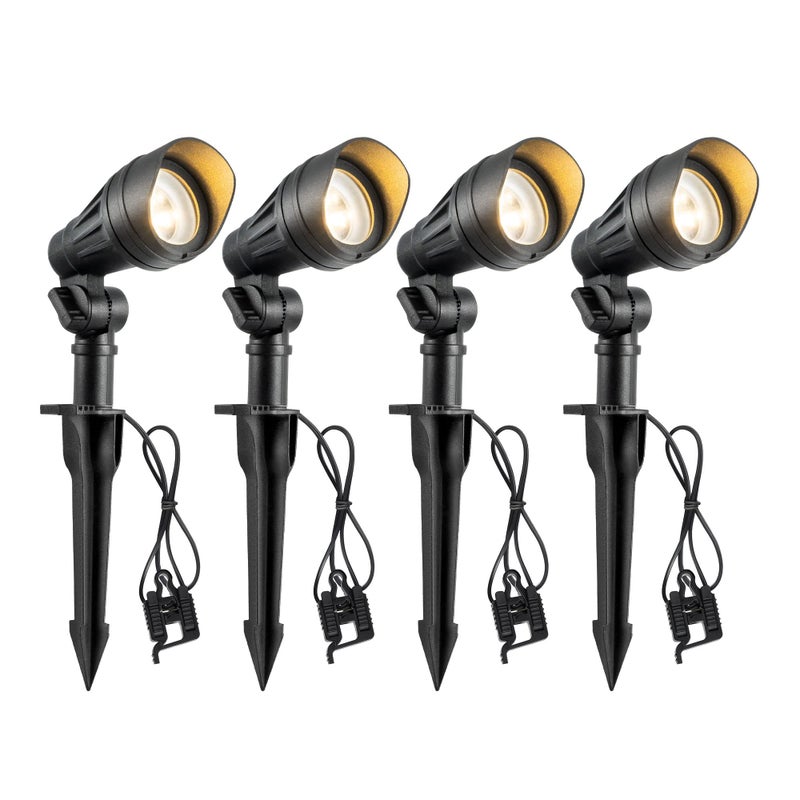 EDISHINE Low Voltage LED Landscape Lights with 35Â° Beam Angle, 3.2W 240LM 3000K Outdoor Landscape Lighting, CRI 80, Waterproof SpotLights for Trees, House, Yard, Garden, ETL Listed, 4 Pack - Image 1