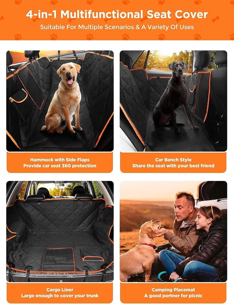 AMICA Dog Car Seat Cover,Scratchproof Waterproof Collapsible Dog Car Seat Covers,Car Seat Protector for Dogs with Mesh Window & Storage Pocket, Washable Dog Hammock (for Hatchback Cars) - Image 4