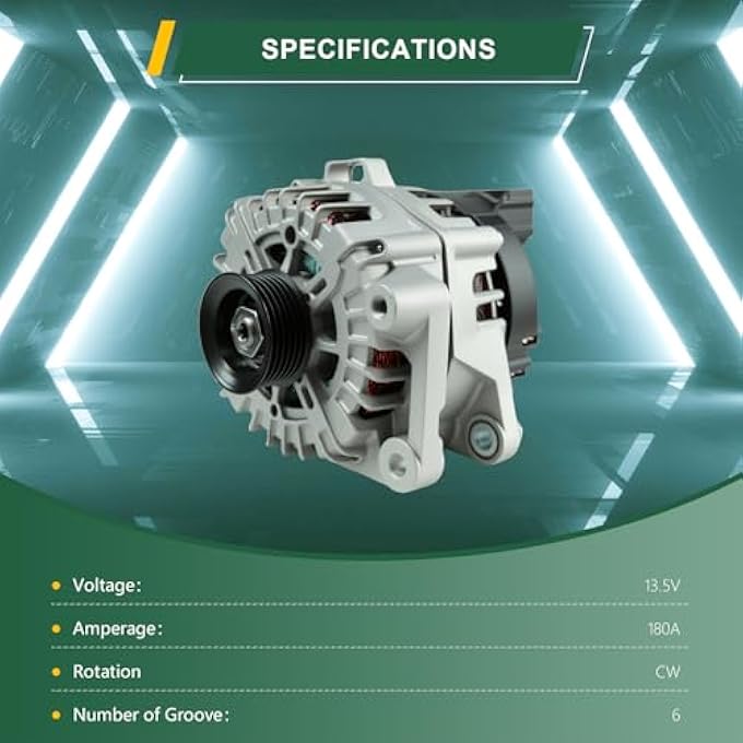 VectraCool 37300-3L060 Alternator 13.5V 180AMP for Hyundai Palisade 2020-2025 for Kia Telluride 3.8L 2020-2024 Replacement 373003L060 - Image 2