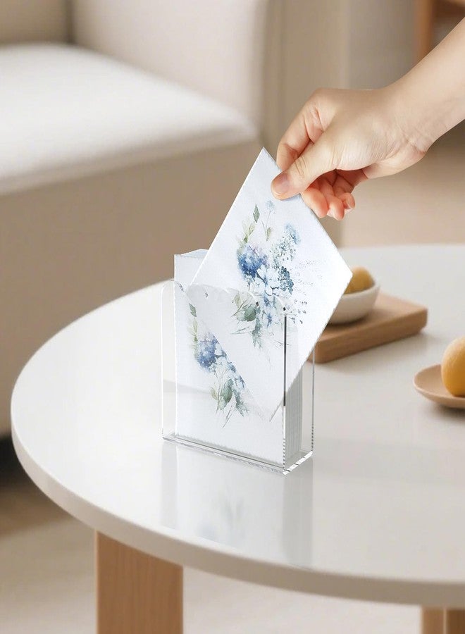 PITBVO Napkin Holder, 2 Pack Scalloped Acrylic Napkin Holder for Table, U-Shaped Cocktail Napkin Dispenser for Home Clear Tissue Dispenser for Kitchen Guest Towel Holder for Bathroom(2pcs Clear Scalloped) - Image 4