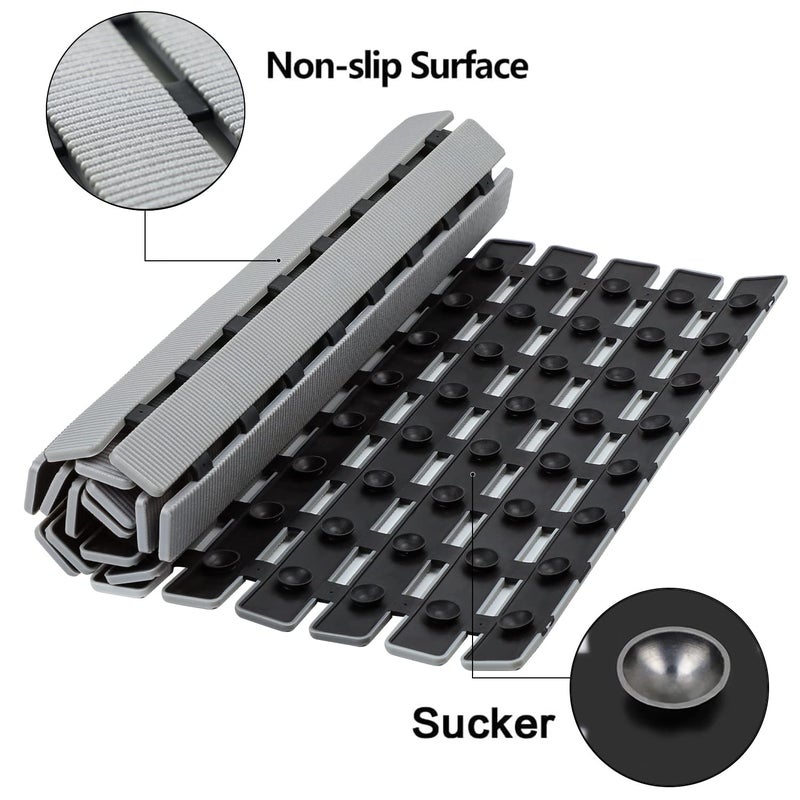 BEMISO BEMISO Shower Mat Non Slip Bathtub Mat with Suction Cups and Drain Holes 27.5 x15.7 Inch Bath Mat for Tub & Shower.Easy Dry,Easy to Cut,Eco-Friendly - Image 2