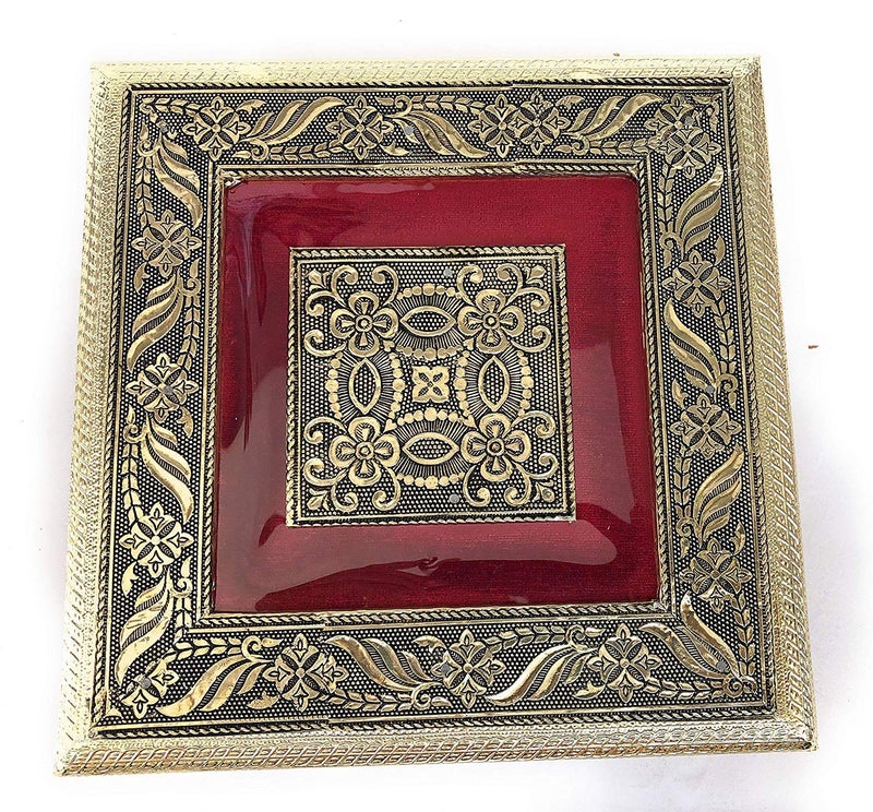 ROXA صندوق فواكه جاف خشبي مربع مزخرف (صندوق 4 أقسام، راجوايدي ميفا مؤكسد)، 20 سم طول x 20 سم عرض x 5 سم ارتفاع - Image 3