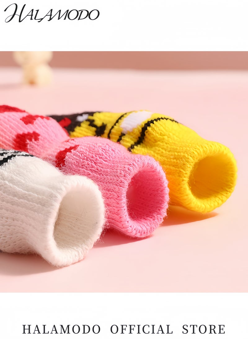 هالامودو جوارب ضد الانزلاق للكلاب واقيات مخلب مطاطية للقطط والكلاب جوارب غير قابلة للانزلاق للحيوانات الأليفة على الأرضيات الخشبية أحذية جذب للارتداء الداخلي - Image 4