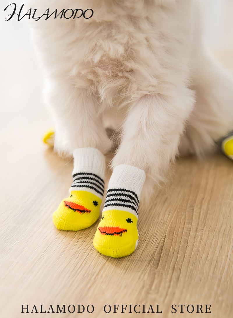 هالامودو جوارب ضد الانزلاق للكلاب واقيات مخلب مطاطية للقطط والكلاب جوارب غير قابلة للانزلاق للحيوانات الأليفة على الأرضيات الخشبية أحذية جذب للارتداء الداخلي - Image 5