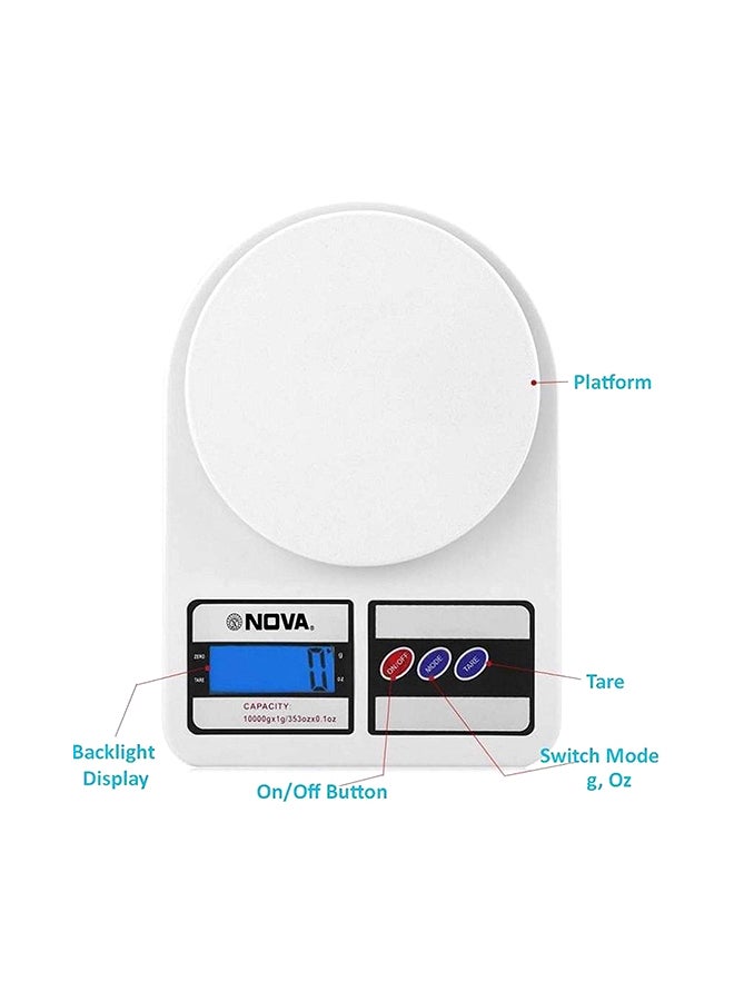 نوفا ميزان رقمي إلكتروني أبيض 24.8x4.5x18.2سم - Image 2