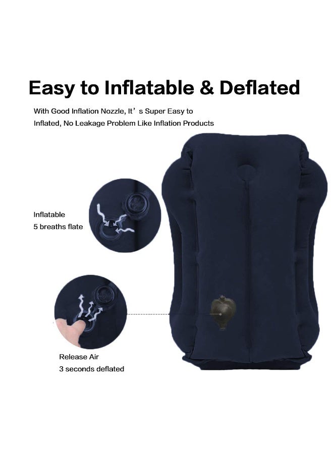 Kimiandy Inflatable Travel Pillow for Airplane, Inflatable Neck Air Pillow for Sleeping(Blue) - Image 4