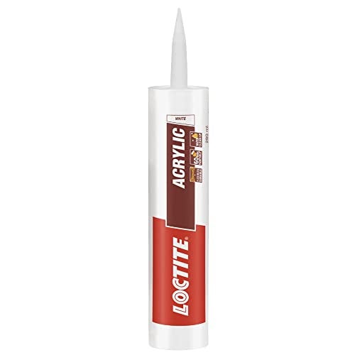 Loctite Acrylic sealant(White), Durable silicone sealant ideal for crack and joint filling in glass,wood,ceramic,stone,marble etc, dries in 30 mins, Effectively locks out air,dust and insects, 280ml - Image 1