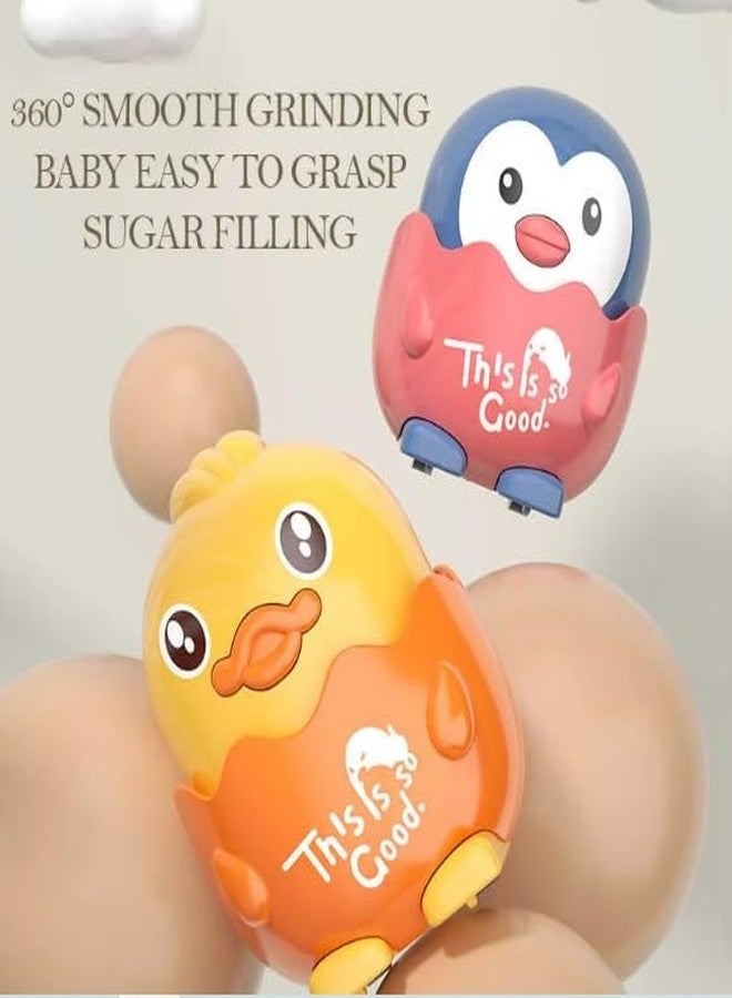 IndusBay® Set of 2, Cute Sliding Duck Car Press & Release Inertia Press Run Slide Mini Cartoon Animal Wind Up Toys for Infant Toddler Boy Girl Toys for Kids, Multicolor - Image 3