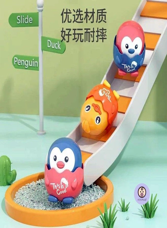 IndusBay® Set of 2, Cute Sliding Duck Car Press & Release Inertia Press Run Slide Mini Cartoon Animal Wind Up Toys for Infant Toddler Boy Girl Toys for Kids, Multicolor - Image 4