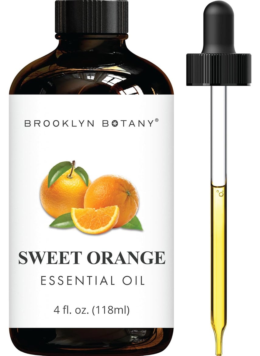 Brooklyn Botany Brooklyn Botany Sweet Orange Essential Oil - Huge 4 Fl Oz - 100% Pure and Natural - Premium Grade with Dropper - for Aromatherapy and Diffuser 