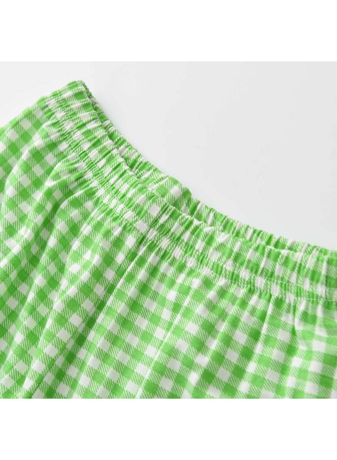 Bornbay Lightweight Breathable Summer Girls' Homewear Set Kids' Soft Skin-friendly Short Sleeve & Shorts Outfit - Image 4