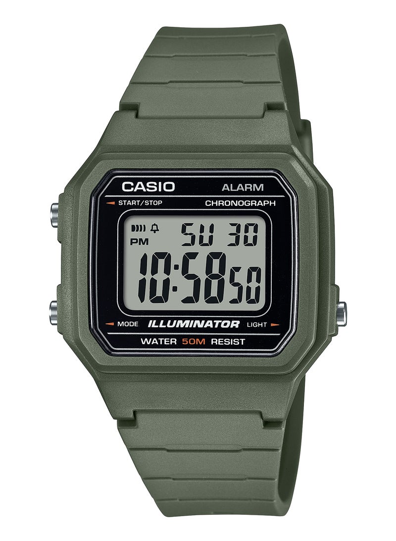 CASIO Chronograph Digital Resin Band Watch W-217H-3AVDF