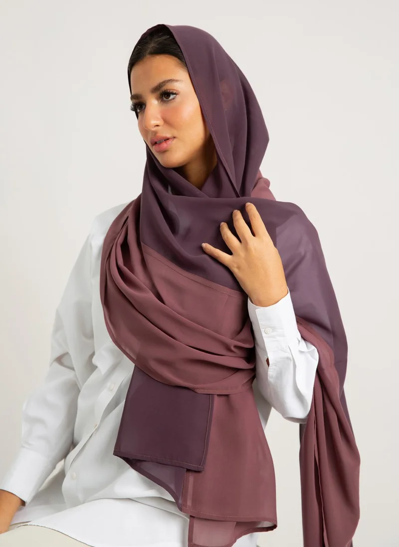 Kaafmeem Rose Shades Half-Half Laser Tarha