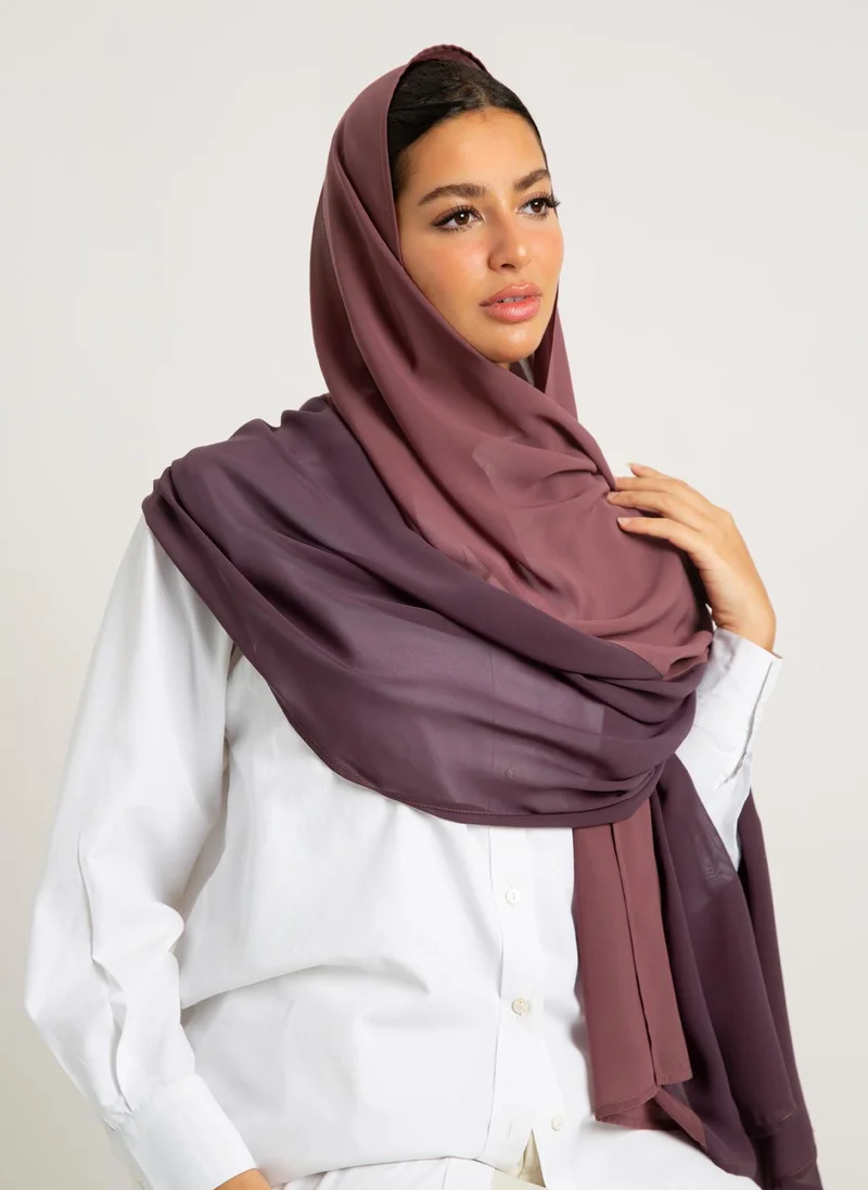 Kaafmeem Rose Shades Half-Half Laser Tarha