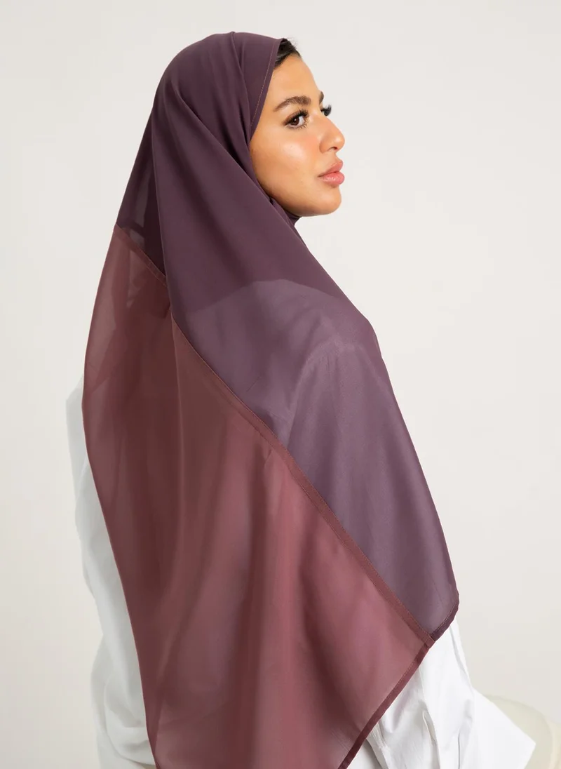 Kaafmeem Rose Shades Half-Half Laser Tarha
