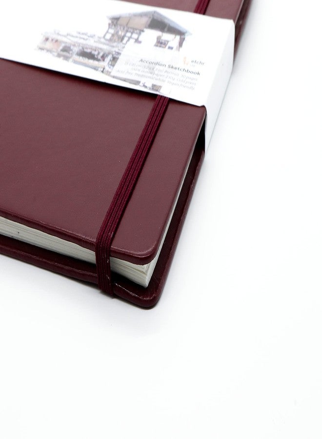 Etchr Watercolor Sketchbook Accordion 5x8in - 100% Cotton Watercolor Paper Journal - Cold Press Watercolor Paper - Use for Watercolor Gouache Mixed Media or to Sketch - Sketchbook for Watercolor - Image 2