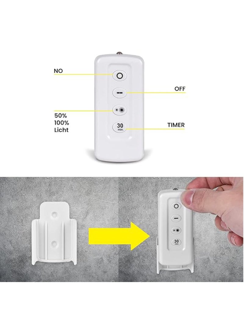 Yuwell Pack Of 3 Pcs LED Wall Light with Remote Wireless LED Cabinet Light With Adjustable Brightness and Timer Function Suitable For Kitchen, Bedroom, Study Room - Image 3