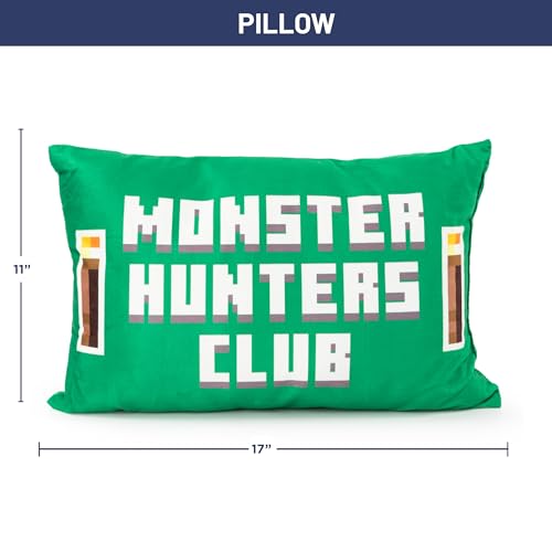 Jay Franco Minecraft Creeper 3 Piece Sleepover Set - Cozy & Warm Slumber Bag with Pillow & Eye Mask (Official Minecraft Product) - Image 3