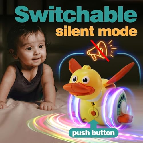 ON STORE Dancing Duck for Toddlers – Musical Light-Up Duck with Singing, Spinning & Waddling Actions – Educational Toy for Babies & Kids Ages 1-5 – Interactive Early Learning Toy with Music & Lights (MULTI) - Image 5