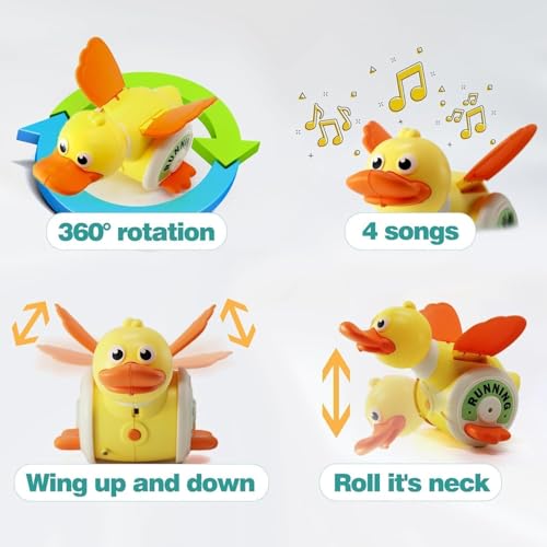ON STORE Dancing Duck for Toddlers – Musical Light-Up Duck with Singing, Spinning & Waddling Actions – Educational Toy for Babies & Kids Ages 1-5 – Interactive Early Learning Toy with Music & Lights (MULTI) - Image 3
