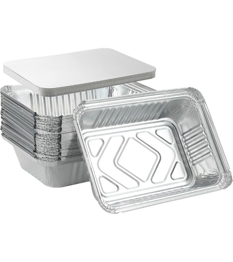 Heavy Duty 30 Pack Aluminum Bread Pans 700mL with Lids for Baking - Image 1