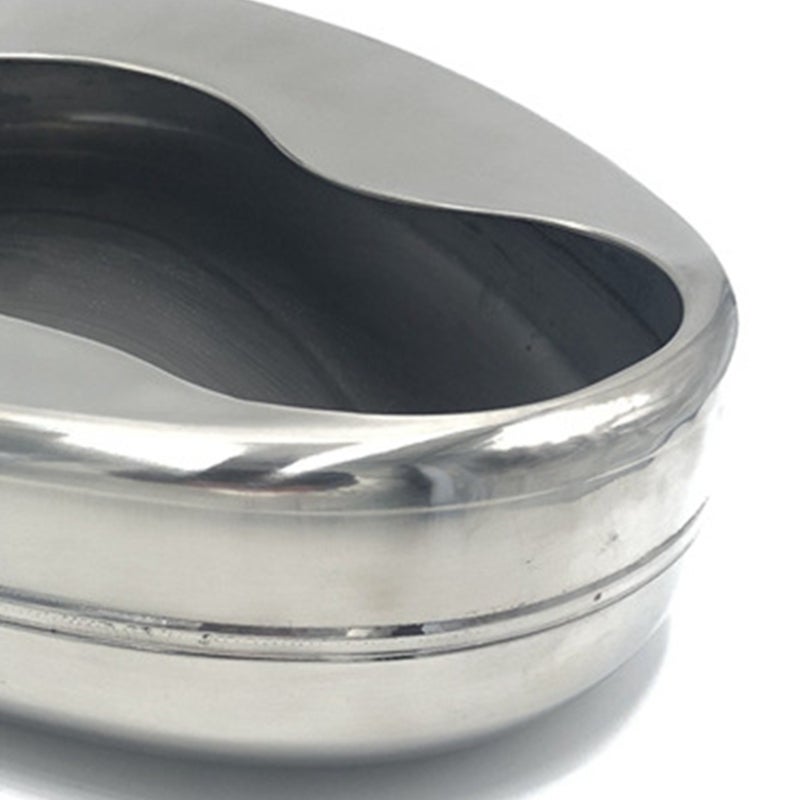 Stainless Steel Bedpan - Large Capacity Corrosion Resistant - Ergonomic Bedpan for Adults - Lightweight Portable Bed Pan for Hospital Home Wheelchair Users - Image 4