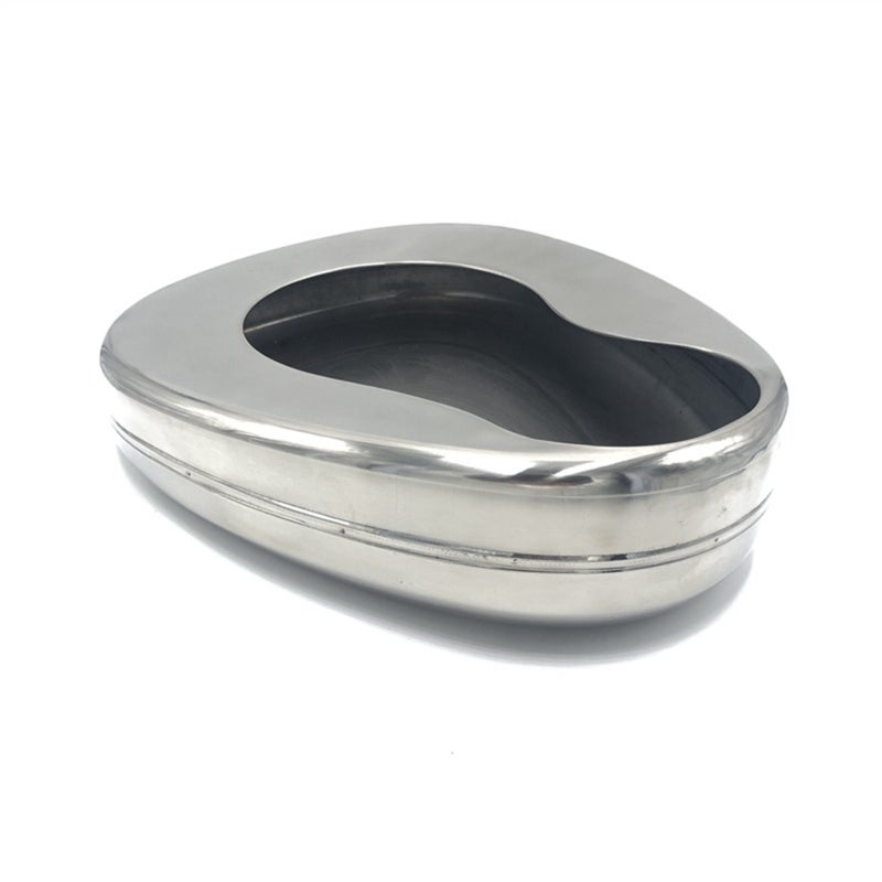 Stainless Steel Bedpan - Large Capacity Corrosion Resistant - Ergonomic Bedpan for Adults - Lightweight Portable Bed Pan for Hospital Home Wheelchair Users - Image 3