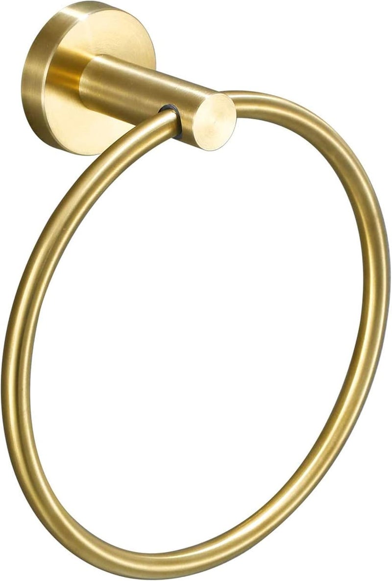 Set of Towel Holders Assorted Shapes - Towel Bar (Golden Round Ring Towel) - Image 1