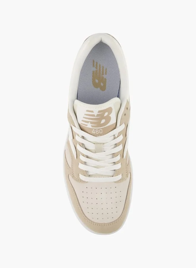 New Balance Men's Logo Detail Sneakers with Lace-Up Closure - 480