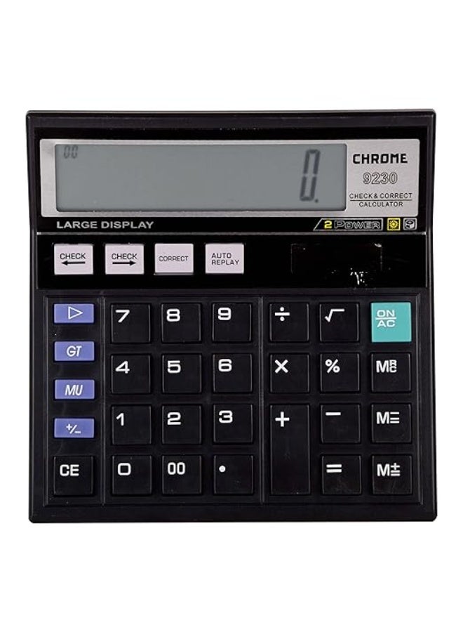 chrome Check & Correct Basic Calculator 12 Digit (Black)  9230 - Image 1