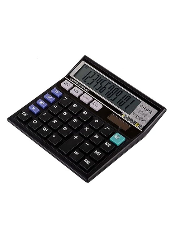 chrome Check & Correct Basic Calculator 12 Digit (Black)  9230 - Image 2