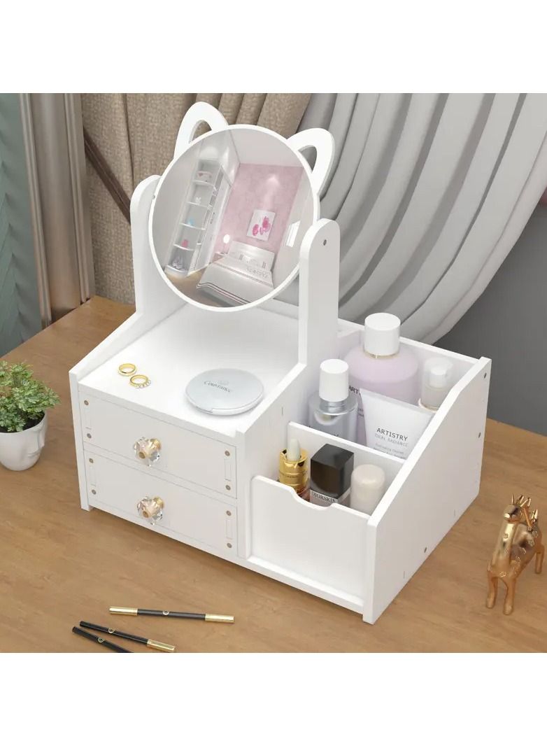 Student dormitory large capacity makeup organizer cosmetic box storage for dresser - Image 1