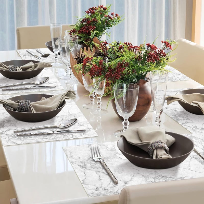 Sinmoe 100 Pack 11 x 17 Inches Paper Placemats Disposable Marble Placemats for Wedding Dining Table Mats for Kitchen Dinner Party - Image 4