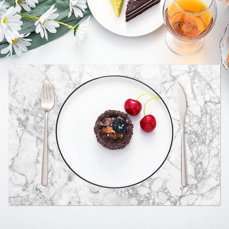 Sinmoe 100 Pack 11 x 17 Inches Paper Placemats Disposable Marble Placemats for Wedding Dining Table Mats for Kitchen Dinner Party - Image 2