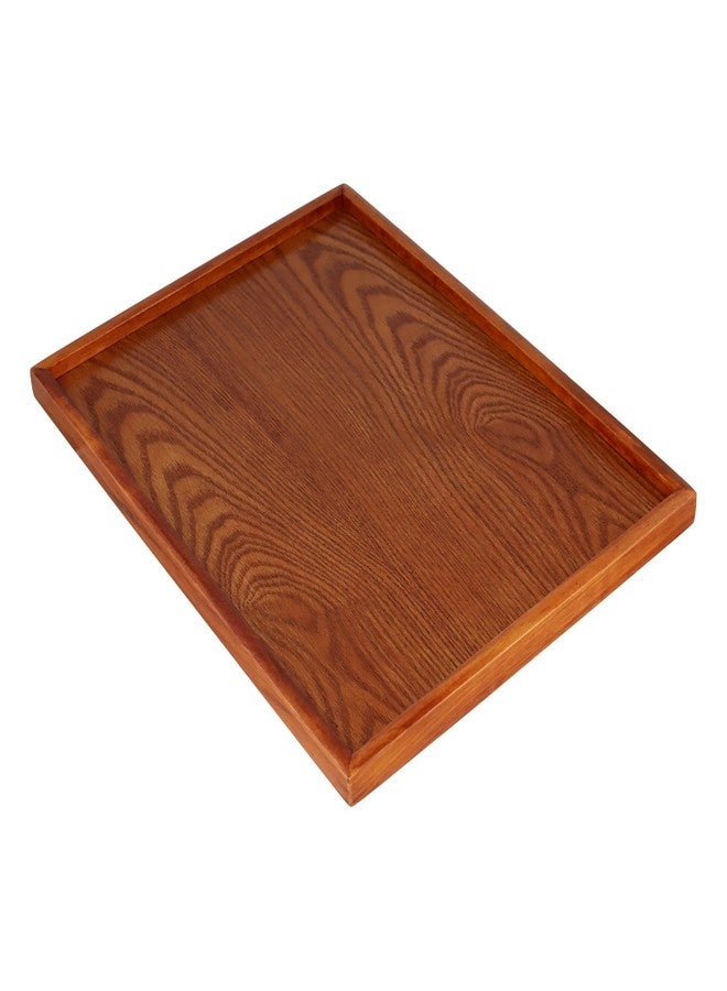 SINJEUN 4 PCS Solid Acacia Wood Serving Trays, 15.7" x 11.8" Rectangular Wooden Platters, Large Wood Platter for Food Vegetable Fruit Charcuterie Appetizer Dessert Cookie Coffee, Brown - Image 5