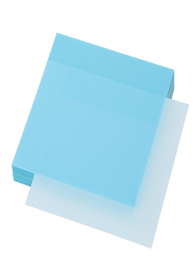 ONLYKXY 4 Pack Transparent Sticky Notes 3x3in Waterproof Self-Stick Book Tabs 200 Sheets PET Markers Sticky Notes Pad (Light Blue) - Image 1