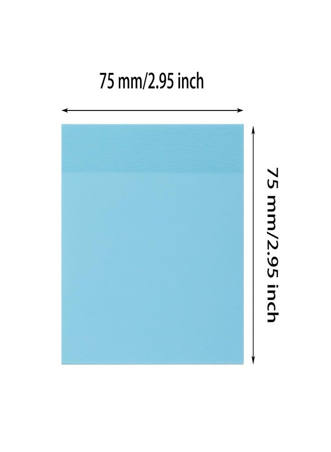 ONLYKXY 4 Pack Transparent Sticky Notes 3x3in Waterproof Self-Stick Book Tabs 200 Sheets PET Markers Sticky Notes Pad (Light Blue) - Image 2