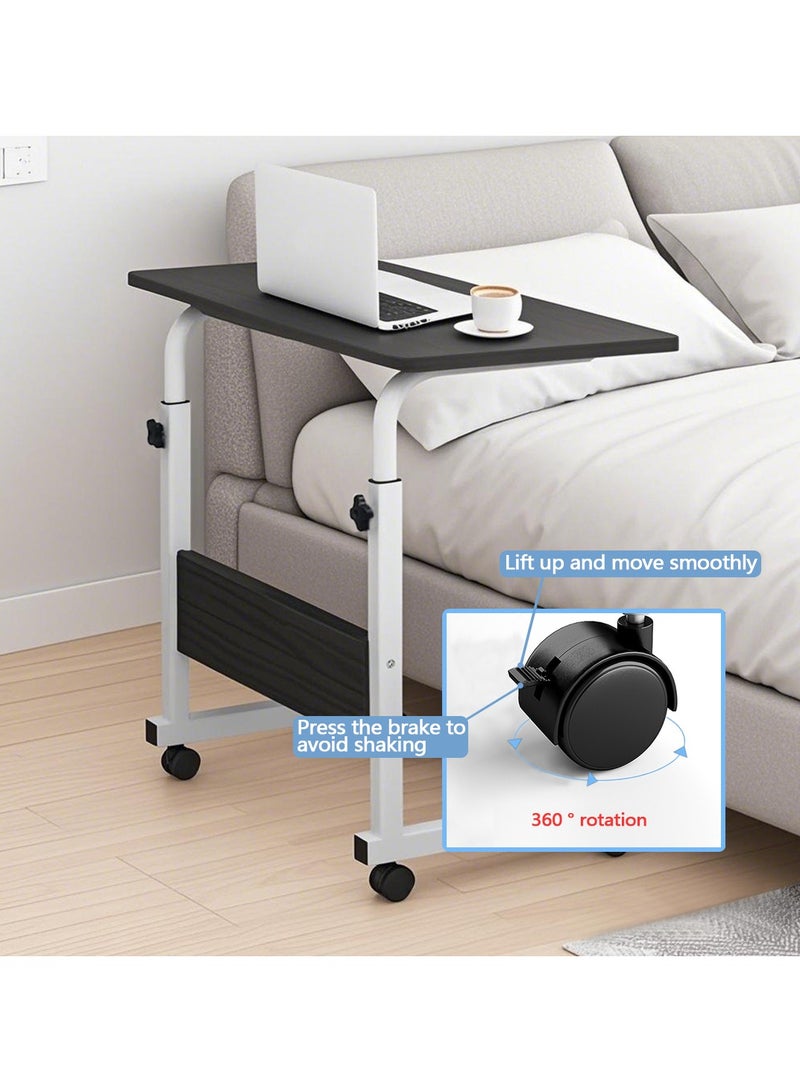 Yolu Adjustable Home Office Desk,Portable Bedside Laptop Table, Height-Adjustable Study Computer Desk for Small Spaces, Movable Sofa Side Table on Wheels - Image 5