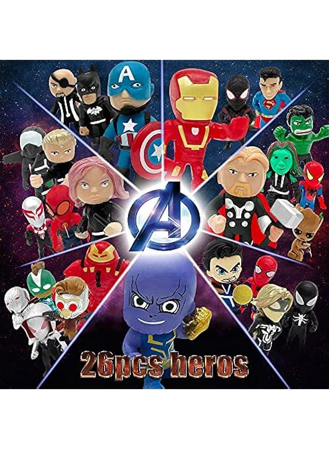 Mini Superhero Toys, 26 pcs Superhero Minifigures Small Action Figures Superhero Party Birthday Decorations for Kids’  Stocking,  Eggs Cake Toppers Collectibles  - Image 5